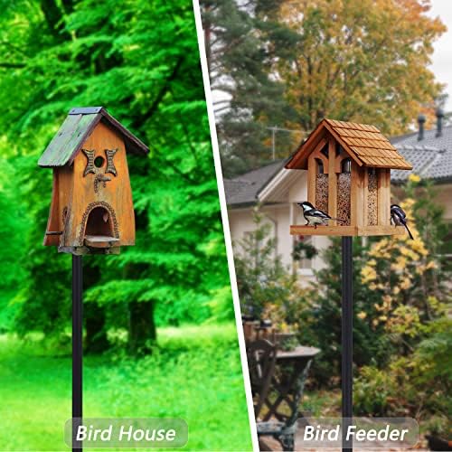 Bird Feeder Pole Kit, 79 Inch Bird House Pole for Outdoors Heavy Duty,5 Base Prongs Adjustable Birds Feeder Stand for House