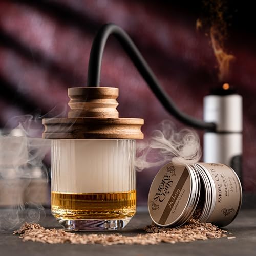 5 x 2oz Wood Chips for Cocktail Smoker (Set of 5: Cherry, Hickory, Apple, Mesquite, Walnut) - 5 Flavors of Smoking Gun Wood Chips - Whiskey Gifts for Men