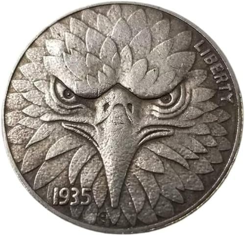 Antique American Silver Dollar, 1935 Buffalo Eagle Coin, Vintage U.S. Old Coins, USA Lucky Coin, Morgan Silver Dollar, Creative Gift(Buffalo 1935)