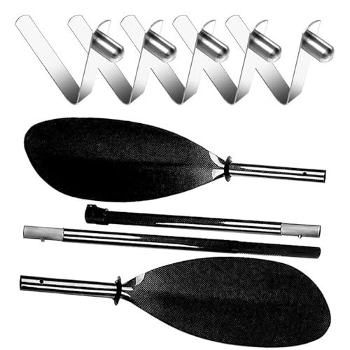 HZMM 8 Pcs Kayak Paddle Spring Snap Clips, Tent Pole Clips, Stainless Steel Push Button Clips, Tent Pole Push Button Spring Clips, Tube Locking Pin Clips for Kayak Paddle Camping Tent Pole (6mm)