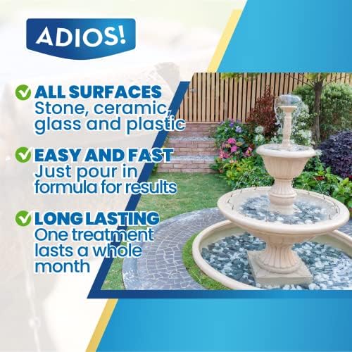 Fountain Cleaner and Clarifier for Outdoor and Indoor Fountains – Safe for Plastic, Metal, Glass and Stone (16oz)