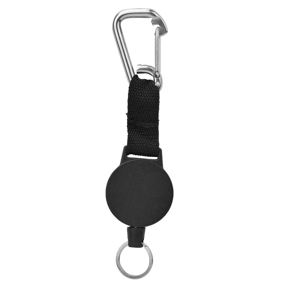 Alomejor Stainless Steel diving Console Retractor Features Heavy Duty Key Ring with Quick Release Buckle Dive Accessory(Stainless Steel Hanging Buckle)