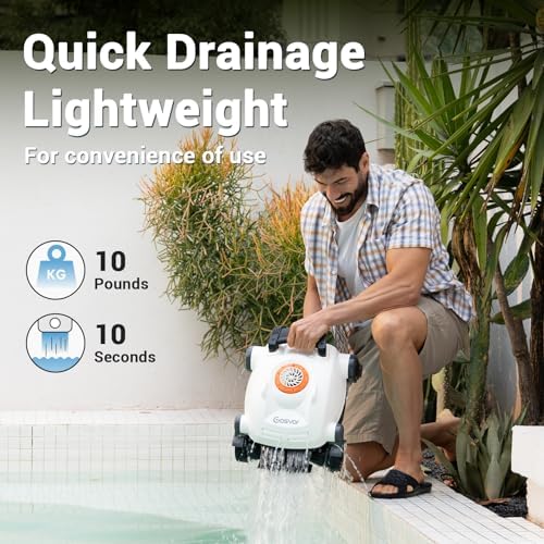 Pivot Cordless Robotic Cleaner,Wall Climbing,Extended Battery Life,Self-Parking,Automatic Pool Vacuum for Inground Pools up to 1,100 Sq.ft,White