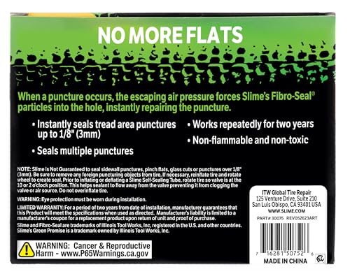 Slime 30075 Bike Inner Tube with Slime Puncture Sealant, Extra Strong, Self Sealing, Prevent and Repair, Schrader Valve, 20"x1.50-2.125", Value 2-Pack