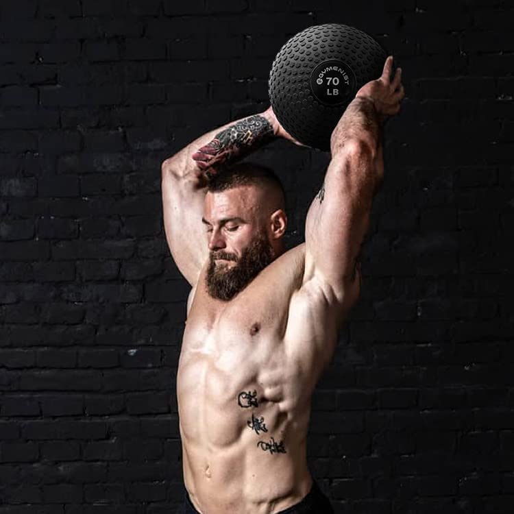 GYMENIST Weighted No Bounce Slam Ball, Intensive Workout, Training, Gym Exercise, Available 4-100 LBS (8 LB), Black