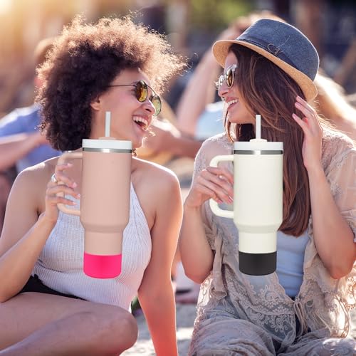 HEYSKAY 2pcs Protective Flask Silicone Boot Base for Stanley Quencher Adventure 40oz & Stanley IceFlow 20oz 30oz Tumbler, and Compatible with 12-24oz Hydro Sport Water Bottles,Yeti and More