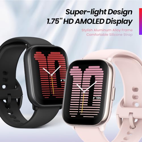 Amazfit Active Smart Watch 42mm, AI Fitness Tracker & Sleep Coach, GPS, Amazon Alexa Built-In, Bluetooth, 14-Day Battery, 120+ Sports Modes, Android & iPhone, Black