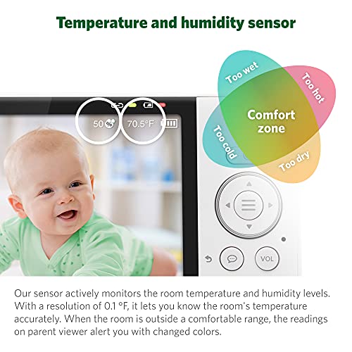 LeapFrog LF930HD Baby Monitor, 7” 720p HD Display,Video Baby Monitor with Camera and Audio, 1080p Smart Remote Access,360° Pan & Tilt,Color Night Light &Vision, Two-Way Intercom