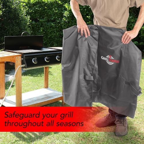 Heavy Duty BBQ Grill Cover for Outdoor Grill, 64 Inch – Waterproof, Weather Resistant, UV & Fade Resistant with Adjustable Straps – Gas Grill Cover for Weber, Charbroil, etc. Charcoal
