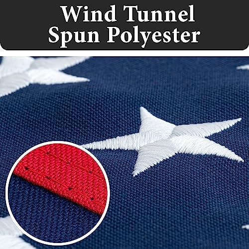 American Flags for Outside 5x8-100% MADE IN THE USA -Indestructible Durable Outdoor Heavy Duty Spun Polyester US Flag -United States Flags Sewn Stripes and Embroidered Stars - FMAA Certified