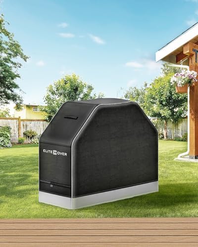 EliteCover 60 Inch 600D Heavy Duty Grill Cover for Outdoor Grill with Waterproof,UV & Fade Resistant, Black