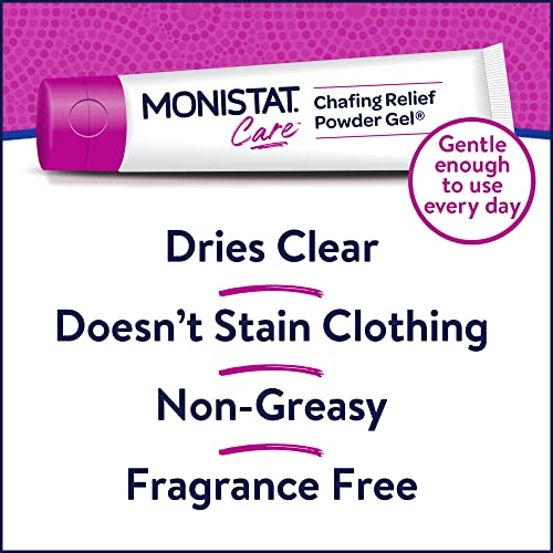 Monistat Chafing Relief Powder Gel, Anti-Chafe Protection, Fragrance Free Chafing Gel, 1.5 Oz, 4 Pack