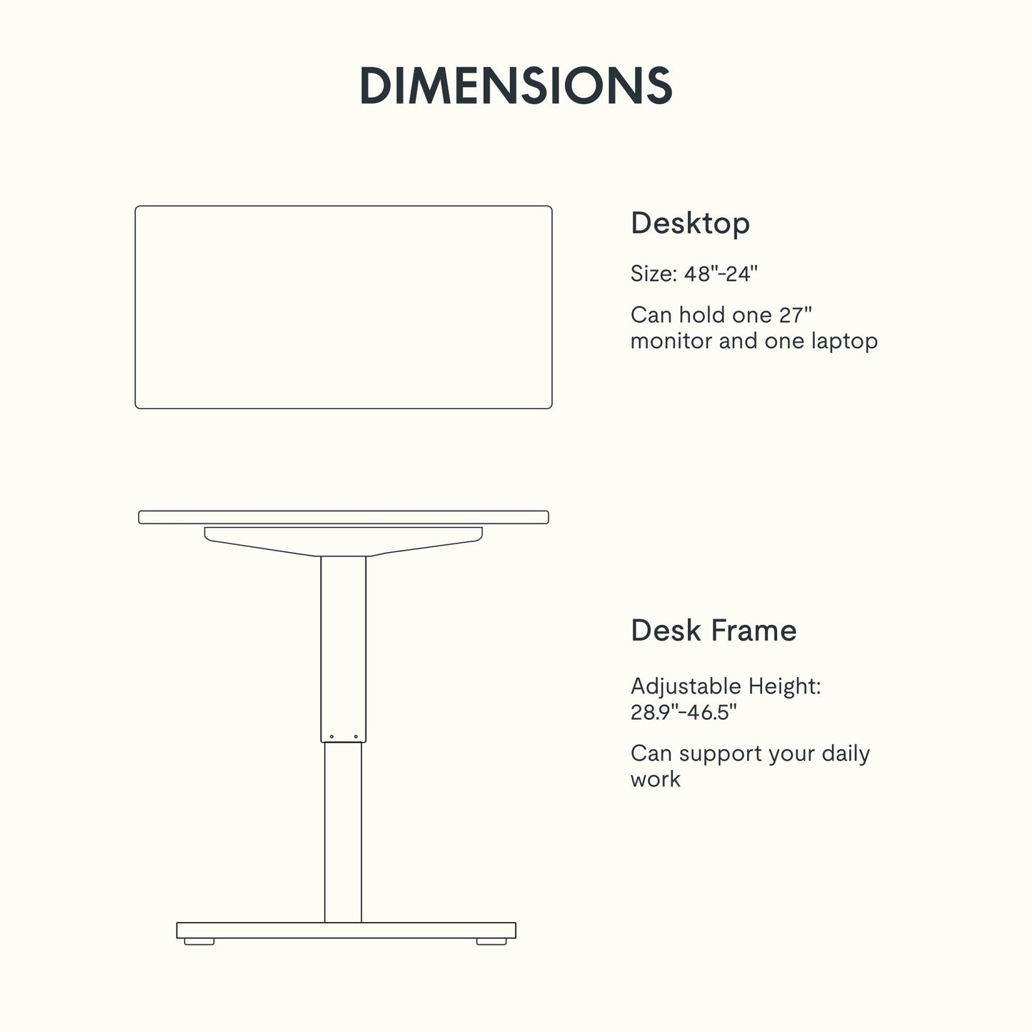 FLEXISPOT EN1 One Piece Standing Desk, 48 x 24 Inches Height Adjustable Desk Electric Stand up Desk Home Office Table for Computer Laptop (White Frame + Maple Desktop)