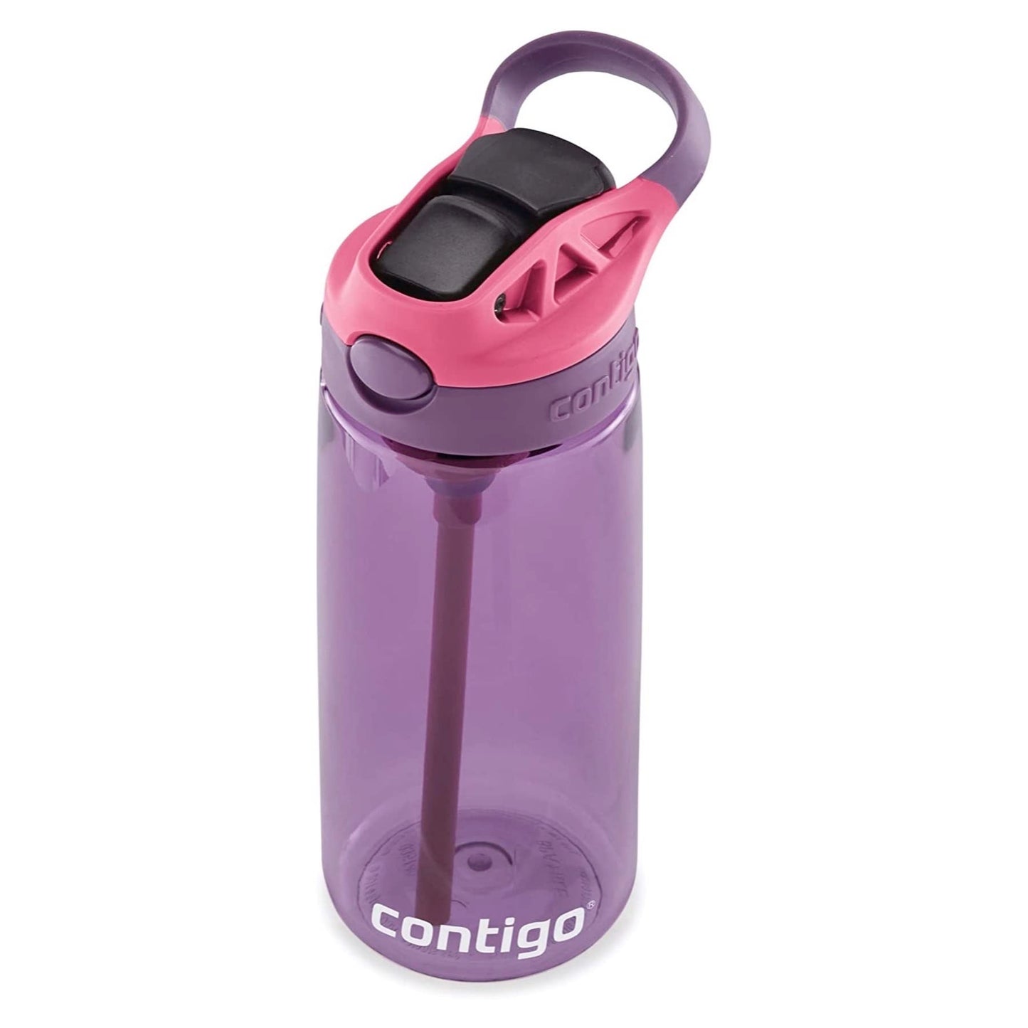 Contigo Aubrey Kids 20oz Cleanable Water Bottle with Silicone Straw, Spill-Proof Lid, Eggplant - Dishwasher Safe and Ideal for Everyday Use