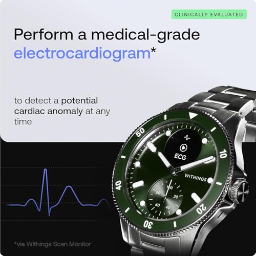 Withings Scanwatch Nova - Heart Health Hybrid Smart Watch for Men & Women - SPO2, Temperature Monitoring, Sleep, Respiratory Health, Cycle Monitoring, 30-Day Battery Life, Apple iOS/Android
