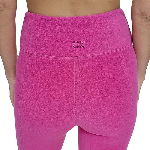 Calvin Klein Performance Women's High Waisted Warm Fleece Winter Leggings, Rhubarb