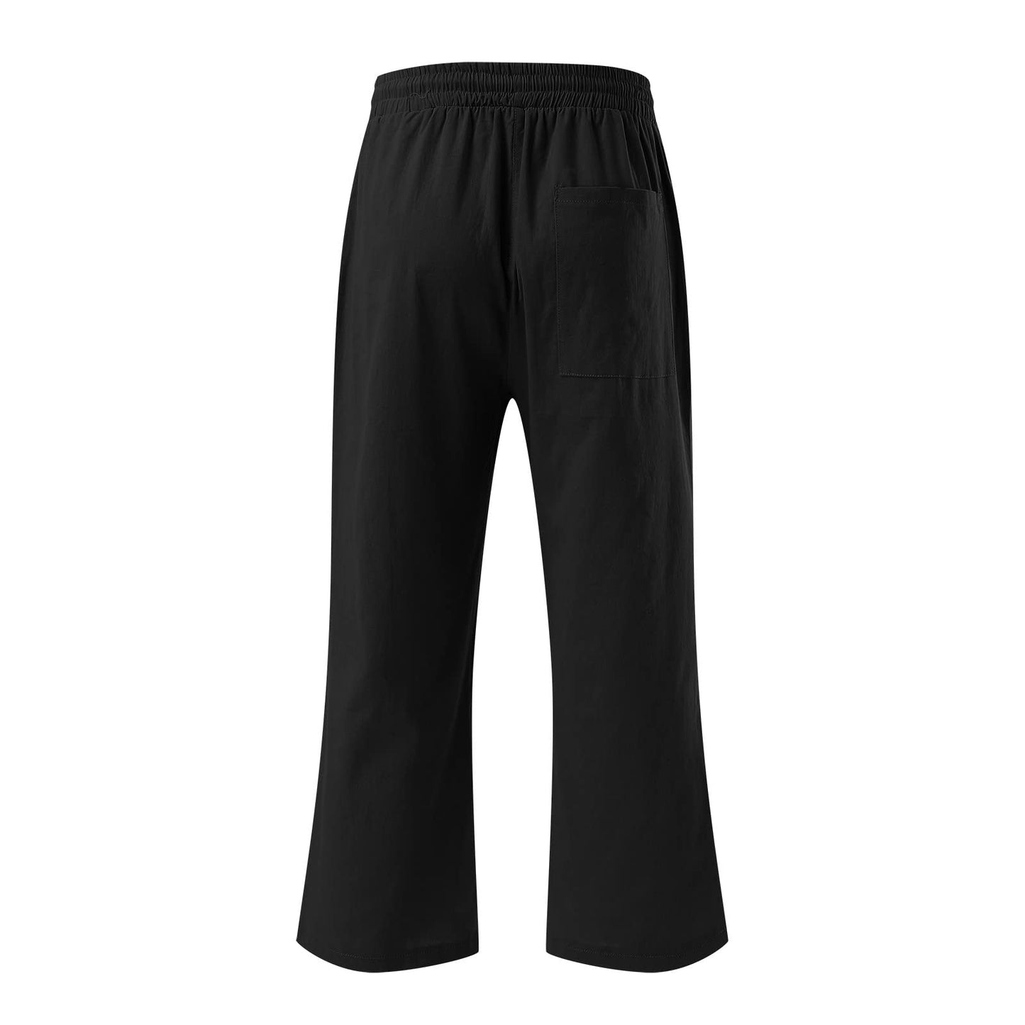 lightning deals of today prime,Beach Pants for Mens Capri Pants Solid Color Elastic Waist Tapered Pants Drawstring Capris Baggy Pants Trousers
