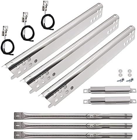 Grill Replacement Parts for Charbroil Advantage Series 3 Burner 463343015, 463642116, 463435115, 463436815, 463335115 Gas Grills, Stainless Pipe Burner, Heat Plate, Carryover Tube, Igniters.