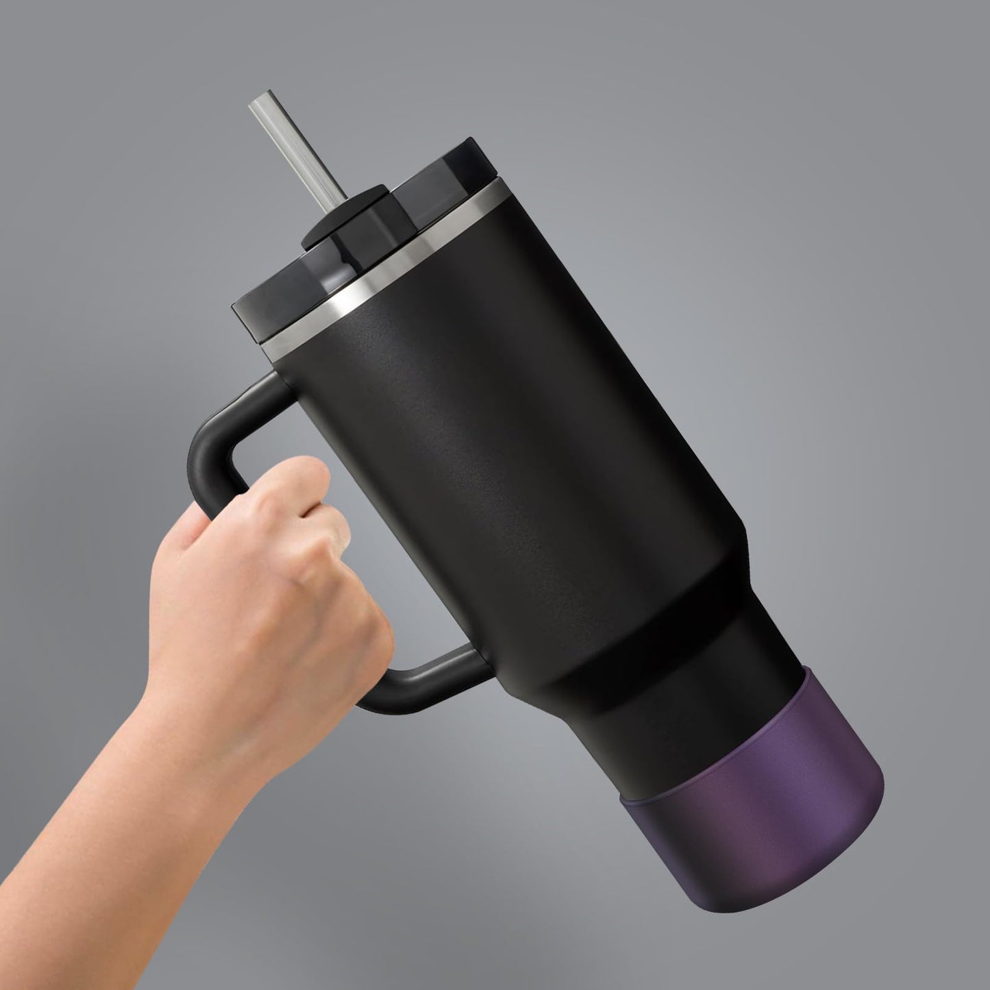 BKBY Chameleon Silicone Water Bottle Boot, Compatible with Stanley Tumbler 20 30 40oz & Hydroflask 12-24oz Bottle, Fit More Bottle/Tumblers 2.8-2.95in Bottom Anti-Slip Protector Rubber Sleeve