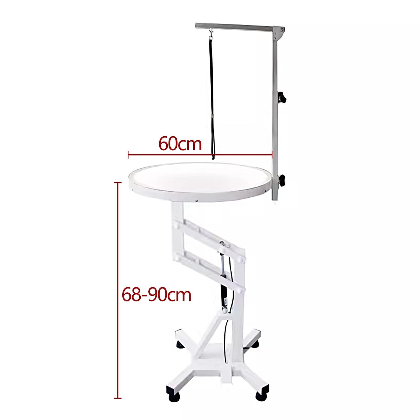 360°Rotation Dog Grooming Hammock Pneumatic Lift Dog Grooming Table, Height Adjustable 68-90cm, Illuminated Table Top with Non Slip Feet for Pet Grooming