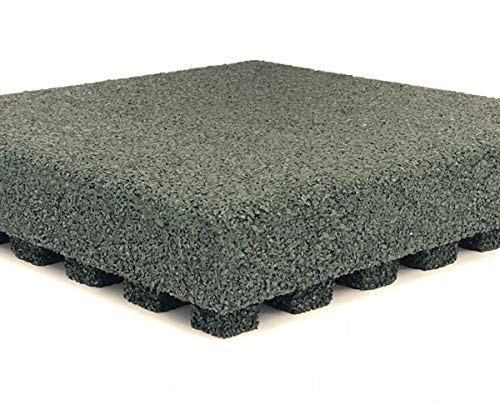 American Floor Mats - SolidPlay 2.5 Inch Thick Colorful Rubber Playground Flooring Tiles - Cushioning and Fall Protection Dark Green 100 Tile Pack (Covers 400 Sq Ft)