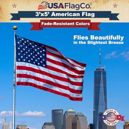 American Flags for Outside 3x5 - USA Flag Co. American Flag Made in USA: Embroidered Stars and Sewn Stripes