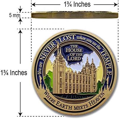 & Emblem - LDS Salt Lake City Temple Medallion with Deluxe Display Tin Box Plus Bonus polishing Cloth