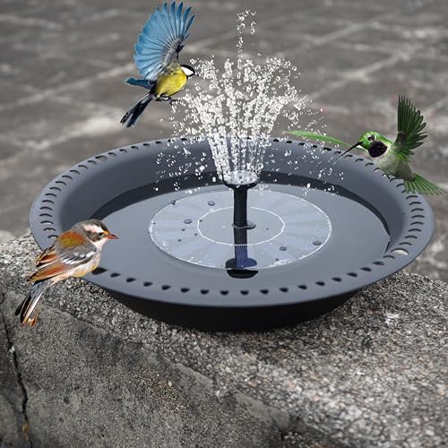Bird Baths for Outdoors Heavy Duty, 16 inch BirdBath Bowl Only with 25” Rust-Proof Black Chains, Hanging Bird Bath Hanging Bird-Feeder for Garden Backyard Decor (Black 2 Pack)