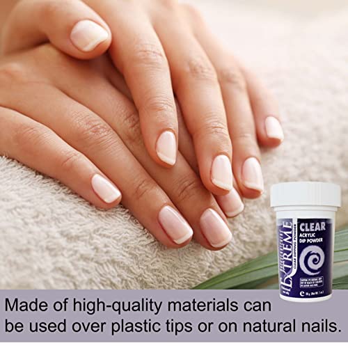 Backscratchers Extreme Acrylic Dip Powder - Long Lasting Quick Dry Nail Color - Professional Salon Quality Manicure - Clear, 1 Ounce