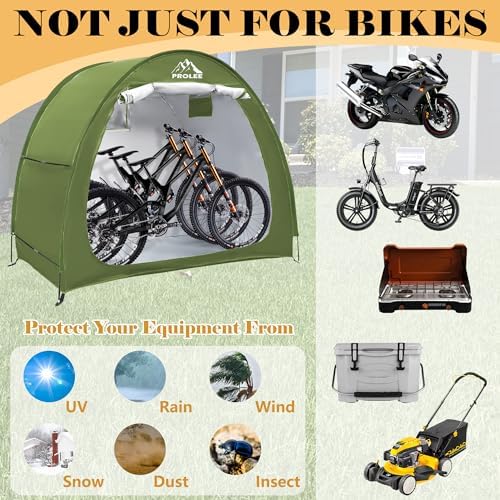 Bike Shed 6.6FT Waterproof 210D Oxford Fabric, Bike Storage with Window Design for Outdoor Storage, Bike Storage Tent for 2-3 Bikes, Outdoor Storage Waterproof