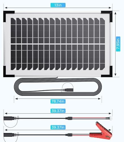 7.5W 12V Solar Battery Charger Maintainer, 12 Volt Solar Panel for Car Battery with Smart Controller, Callsun Low-Iron Tempered Glass Solar Trickle Charger for Boat Truck RV Lawn Mower