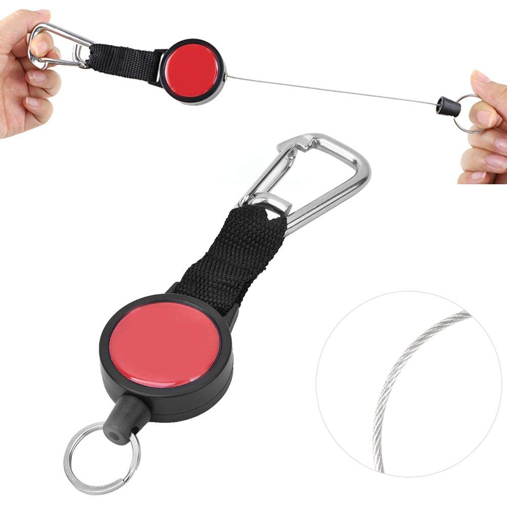 Alomejor Stainless Steel diving Console Retractor Features Heavy Duty Key Ring with Quick Release Buckle Dive Accessory(Stainless Steel Hanging Buckle)