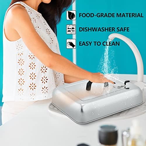 13 x 9.75Inch Cheese Melting Domes, HaSteeL Rectangular Basting Steam Cover with Adjustable Vent, Heavy Duty Stainless Steel Grill Lid for Flat Top Griddle Outdoor & Indoor, Dishwasher Safe(2-Pack)