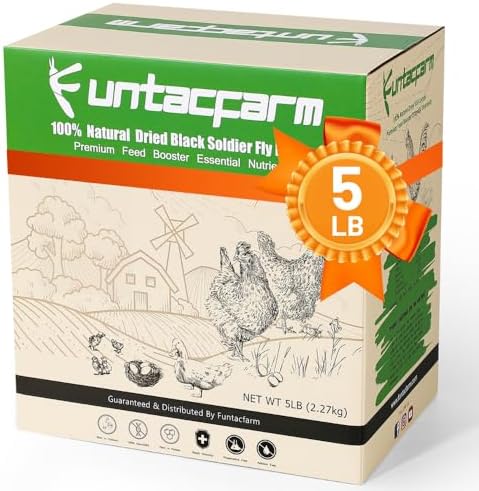 Dried Worms Black Solider Fly Larvae 5LB, Superior to Mealworms Chicken Treat, 86x Calcium Than Meal Worms, 100% Non-GMO Organic Chicken Feed