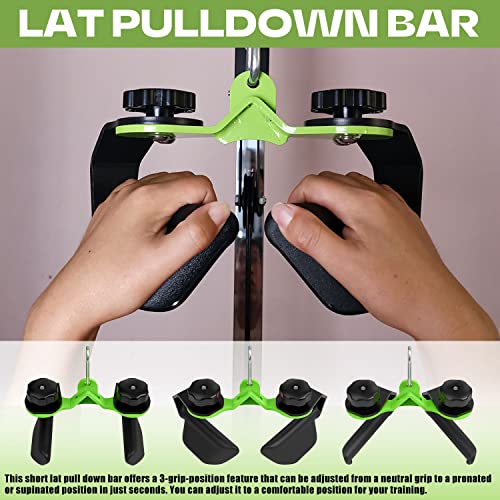 Home Gym Fitness Spreader Bar, Multi-Grip Wide Lat Pull Down Bar, Neutral Grip Handle, Lat Pulldown Attachments Long Bar for Cable Pulley System Machine, T-bar Row Landmine Attachment (SP-B08)