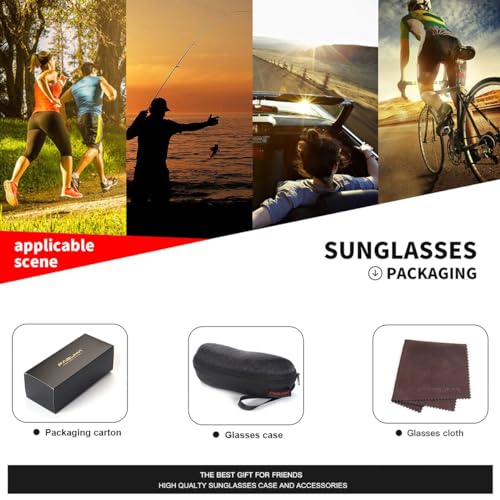 FAGUMA Polarized Sports Sunglasses For Men Cycling Driving Fishing 100% UV Protection