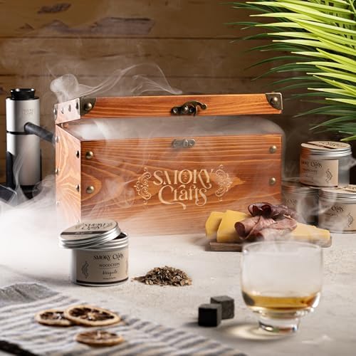 5 x 2oz Wood Chips for Cocktail Smoker (Set of 5: Cherry, Hickory, Apple, Mesquite, Walnut) - 5 Flavors of Smoking Gun Wood Chips - Whiskey Gifts for Men