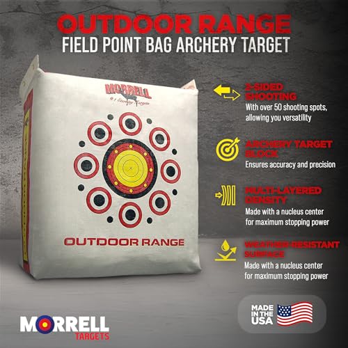 Morrell Weatherproof Range Archery Bag Target Replacement Field Point Cover with 2 Shooting Sides and Over 50 Shooting Spots, White
