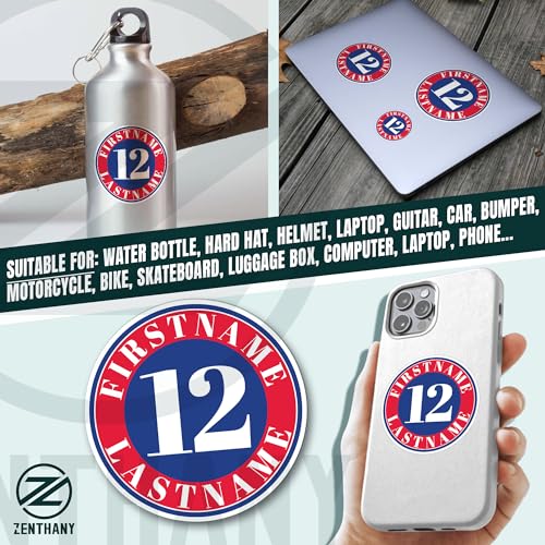 Personalized Baseball Sticker Custom Baseball Stickers with Name Number Waterproof Vinyl Decal Sticker for Laptop Water Bottle Hardhat Gifts for Her Him Adults