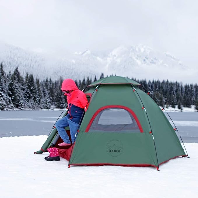 KAZOO Outdoor Camping Tent 2/4 Person Waterproof Camping Tents Easy Setup Two/Four Man Tent Sun Shade 2/3/4 People