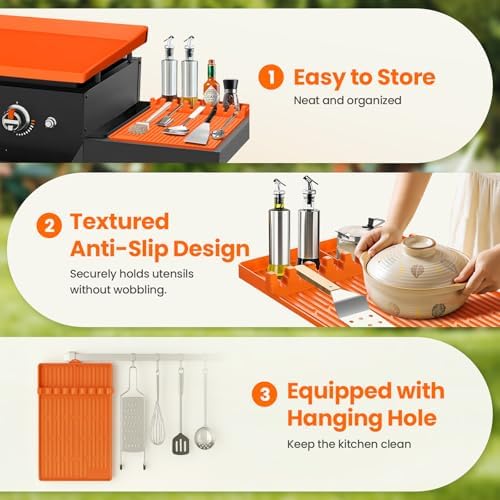 28" Blackstone Silicone Griddle Cover and 16" Blackstone Griddle Accessories | Comprehensive Protection | Thick & Durable | Reusable & Premium Food-Grade Silicone Grill Mat | from Dirt & Rust