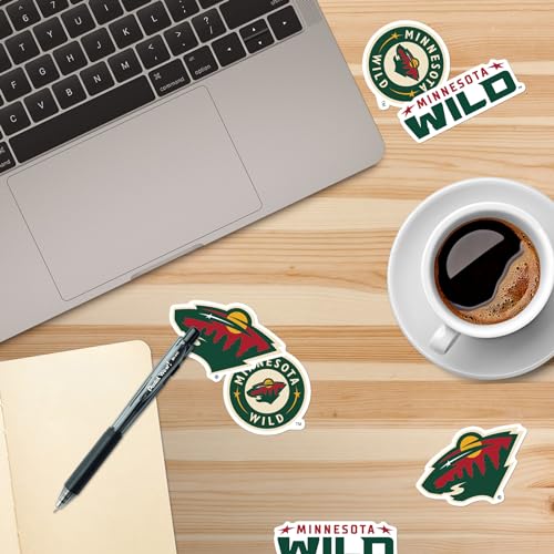 NHL Logo Minnesota Wild 100ct Vinyl Large Deluxe Stickers Variety Pack - Laptop, Water Bottle, Scrapbooking, Tablet, Skateboard, Indoor/Outdoor