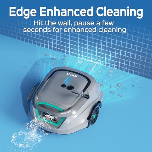 (2025 Upgraded) WYBOT A1 Cordless Pool Vacuum Up to 120 Mins Runtime, Robotic Pool Cleaner with Dual Filters, Ideal for Flat Above Ground up to 1076 Sq.ft Sq. Ft. (Deep Grey Green)