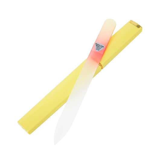 Bona Fide Beauty Czech Glass Nail File for Natural Nails, 1PC Gold Orange High Grit Crystal Nail Filer (180/240) Handcrafted Nail Care from The EU