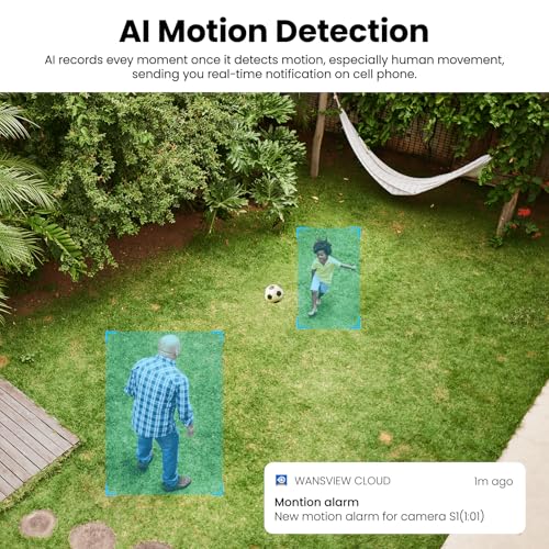 AOQEE 2K Solar Camera Outdoor Wireless-2.4Ghz WiFi Cameras for Home Security, Continuous Power, Color Night Vision, SD Card/Cloud Storage, Waterproof, Compatible with Alexa/Google Home S1 (1 Pack)