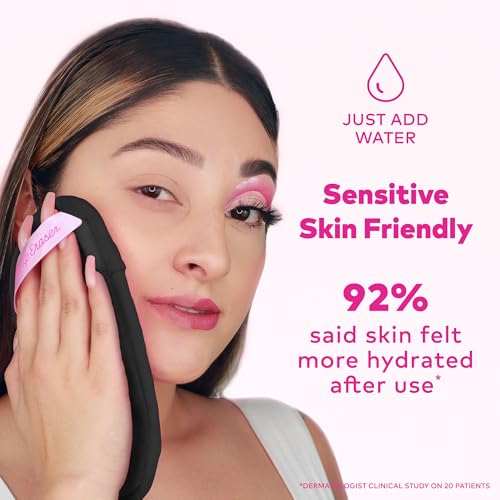 The Original MakeUp Eraser Mini PRO, Erase All Makeup With Just Water, Including Waterproof Mascara, Eyeliner, Foundation, Lipstick, Sunscreen and More! Chic Black, 1ct.