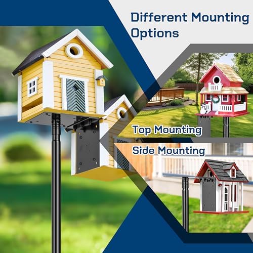 Ottsuls 2 Pack 109 Inch Heavy Duty Bird Feeder Pole Kit for Wild Birds, with 5-Prong Base Feeding Station, Adjustable Birdhouse Stand