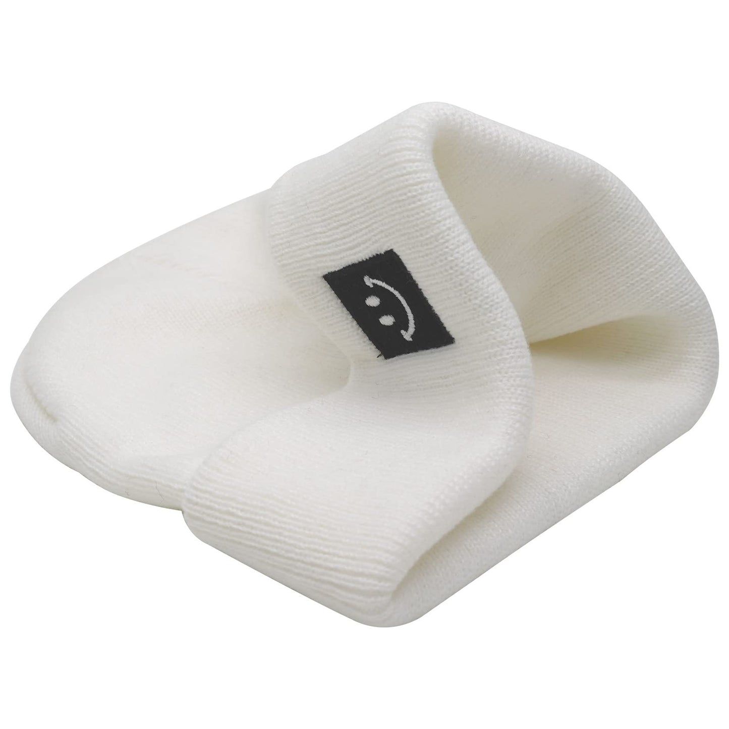 55cube Knit Cuffed Beanie for Men Women 2Pack White/Black
