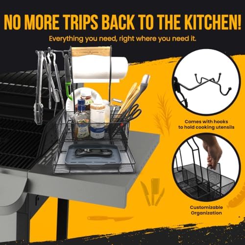 Grill Caddy for Outdoor Grill - Picnic Caddy for Outdoor Kitchen Accessories - BBQ Accessories Basket