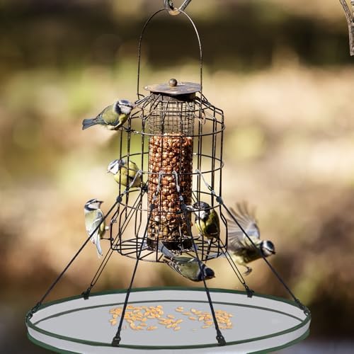 Universal Wild Bird Seed Catcher Hanging Hoop Platform Bird Seed Catcher Tray for Hummingbird Feeders Bee Feeder Outdoor Garden Accessories(2 Pieces,24 Inch)